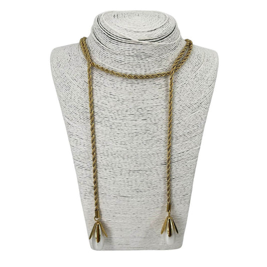 Collana acciaio torchon lunga con perle